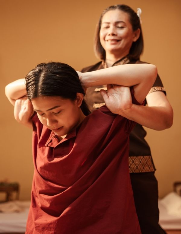 guided yoga stretches with thai traditional massage - Top Thai Massage Houston